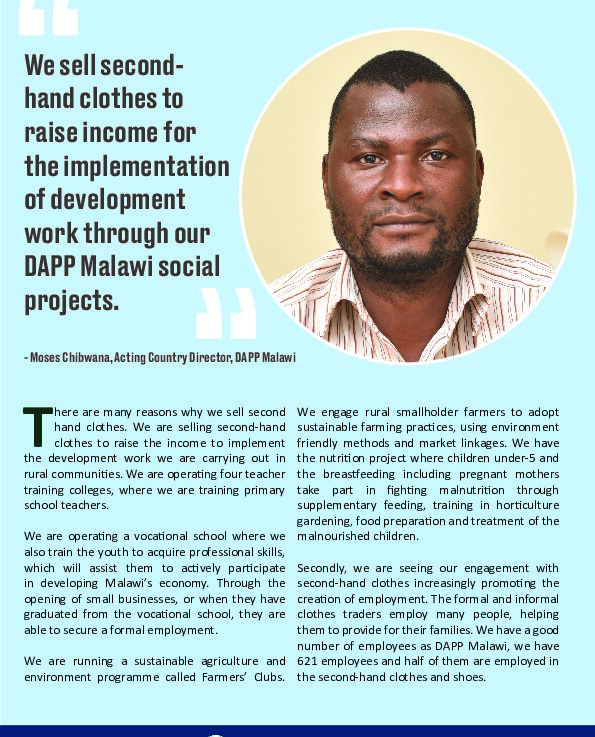 Moses Chibwana Acting Country Director DAPP Malawi