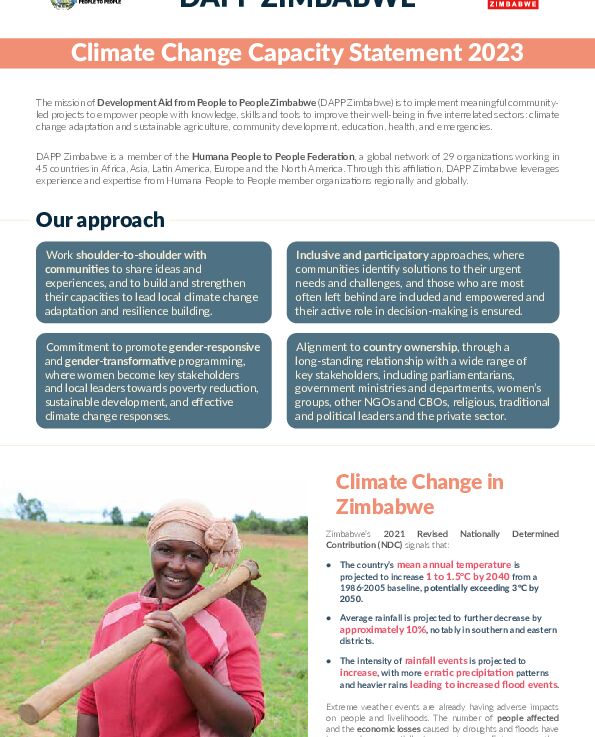 DAPP Zimbabwe Climate Change Capacity Statement