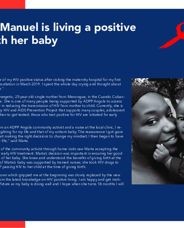 Marta Manuel is living a positive life with her baby