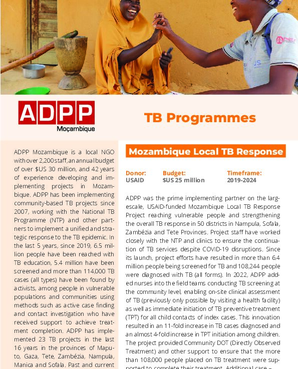 ADPP Mozambique TB Capacity Statement
